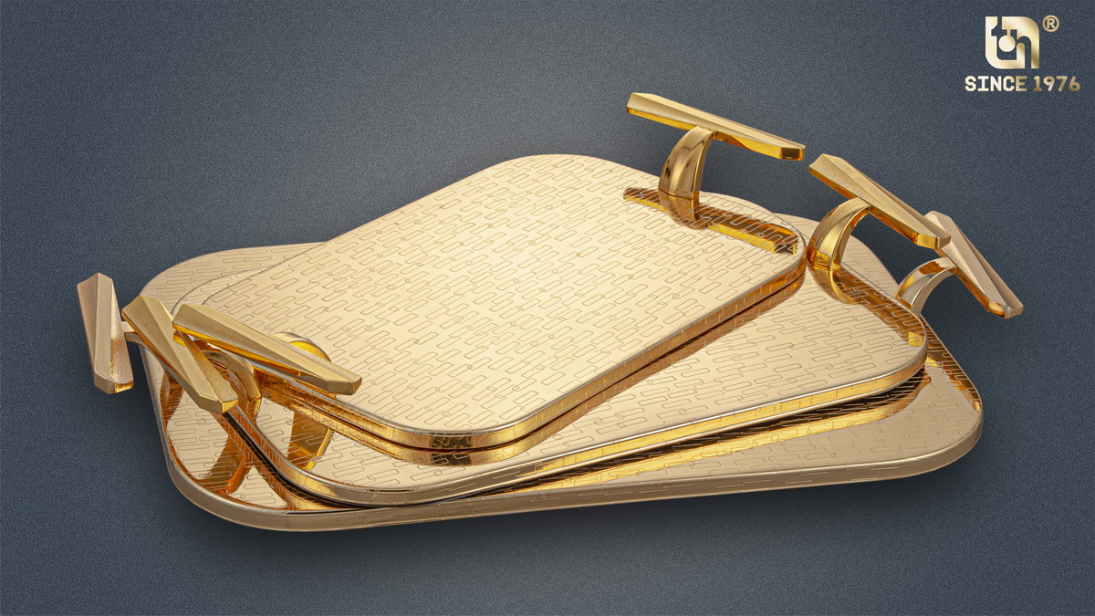 Iron Flash Gold Plated Tray