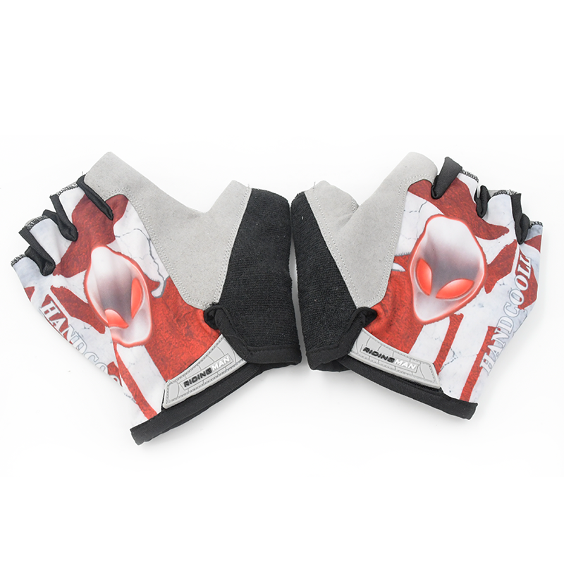 RALLEX Bike Bicycle Gloves Kids Cute Cartoon Children Bike Gloves Half Finger Cycling Gloves With Gel Pad Bicycle Accessory