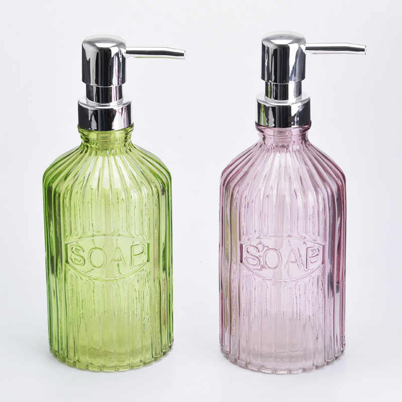 #0 500ml clear essential oil shampoo boston glass bottle soap dispenser skin lotion bottle with spray pump 8oz