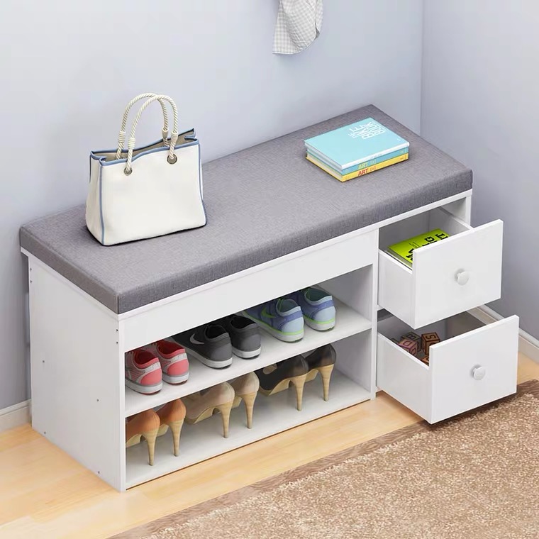 2021 hot saling modern wooden shoe cabinet bench