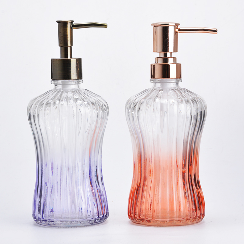 #0 500ml clear essential oil shampoo boston glass bottle soap dispenser skin lotion bottle with spray pump 8oz