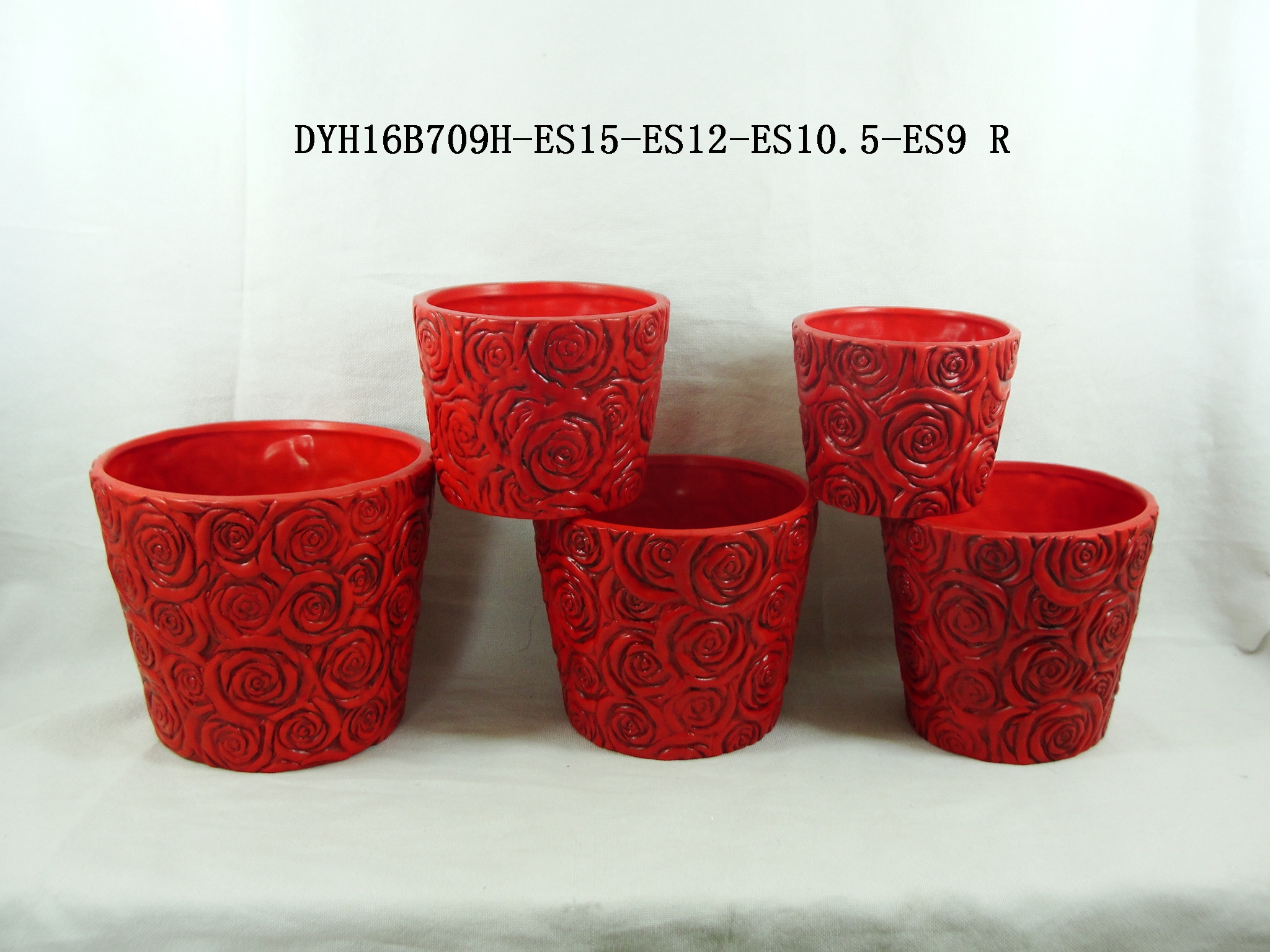 Factory direct sale exquisite rose pattern classic round ceramic flowerpot