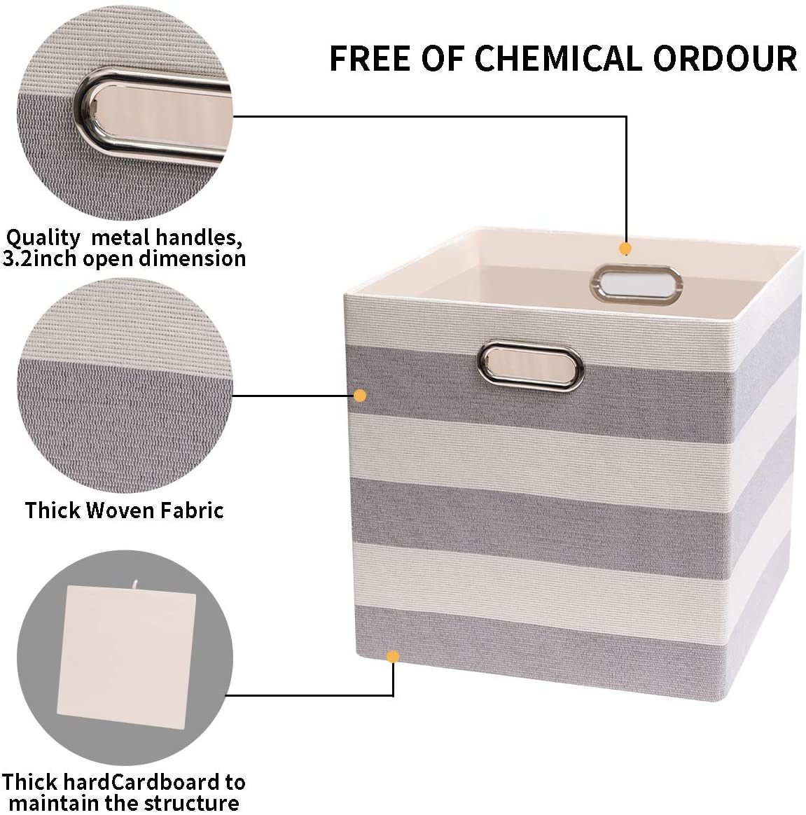 Collapsible non woven kids toy fabric storage cube organizer storage bins with grommets