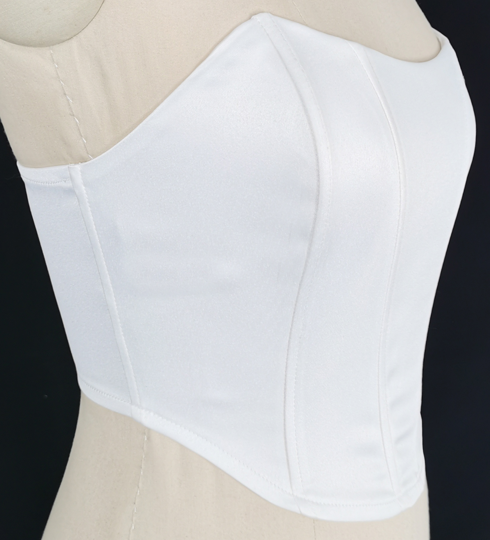 Stretch satin twill corset
