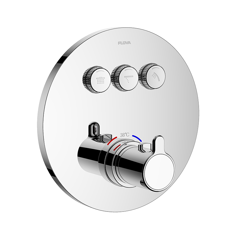 FLOVA Thermostatic concealed mixer with GoGlick-3 volume control buttons