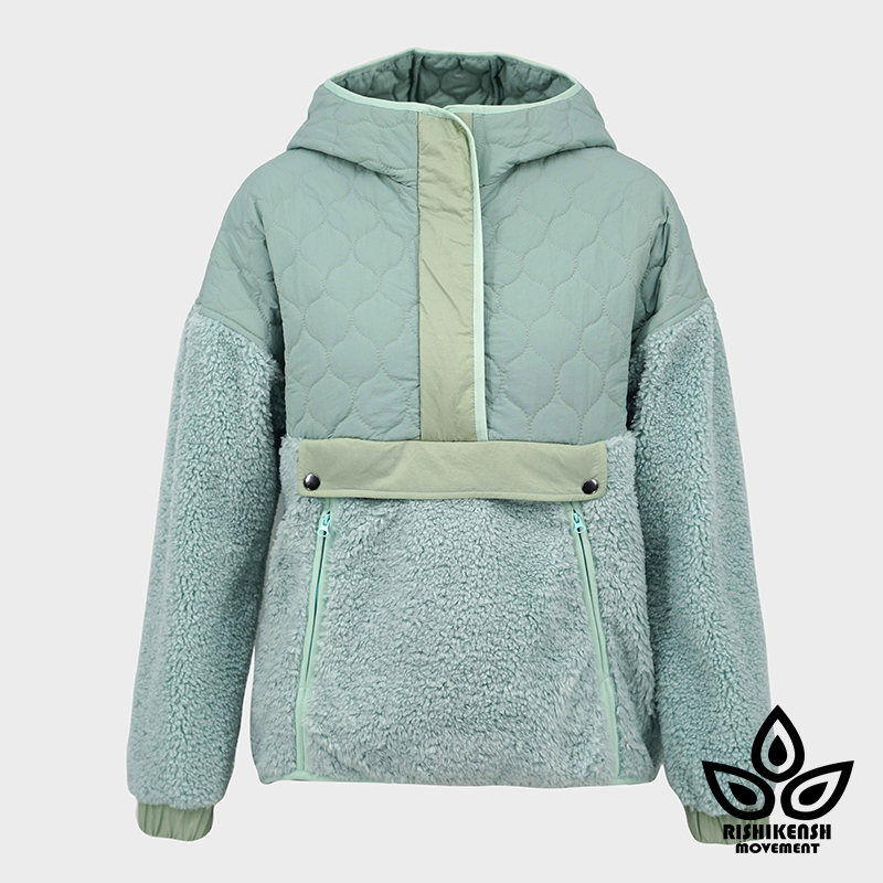 RISHIKENSH Plain patchwork plush coat