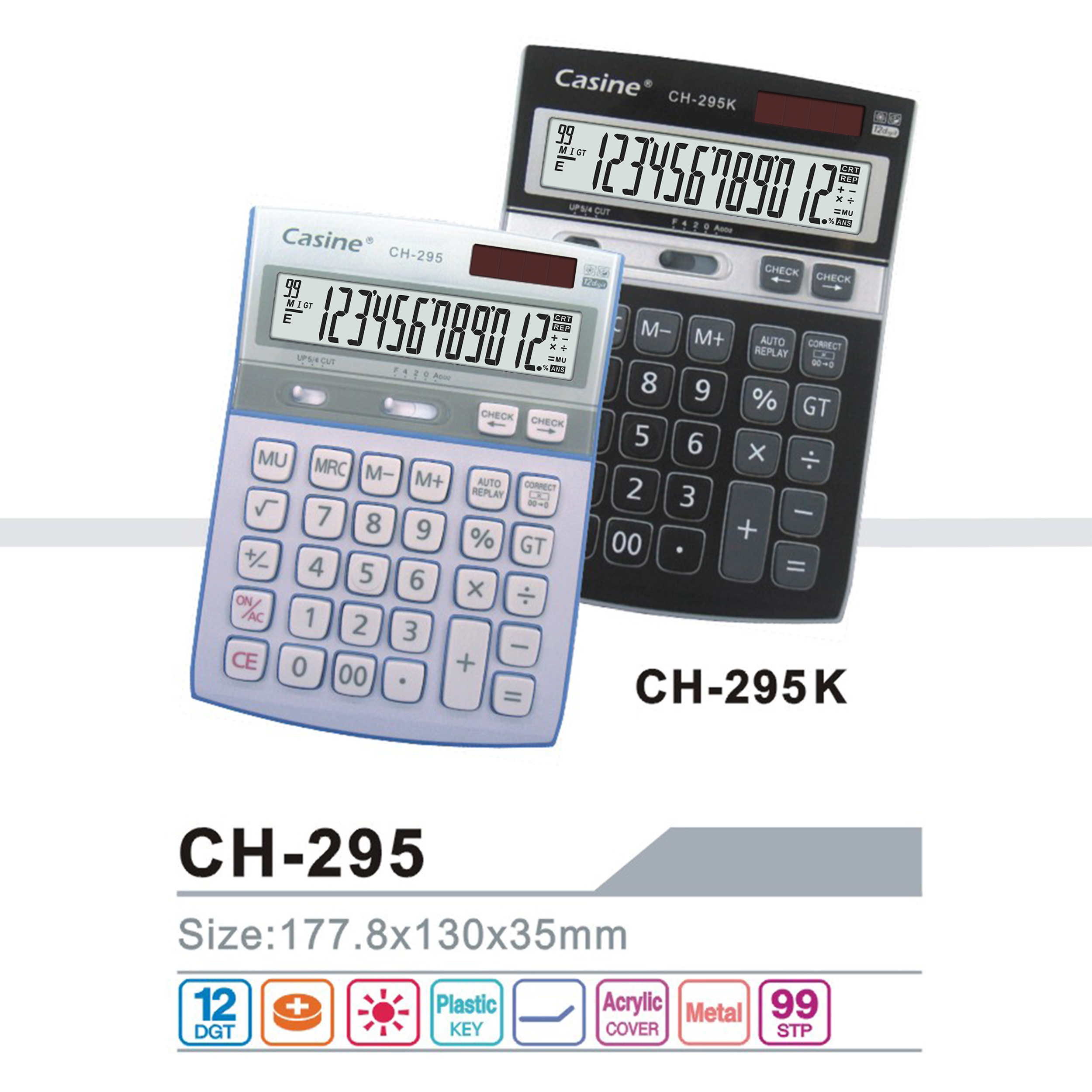 CH-295K - 12-digit Check& correct calculator desktop calculator-Casine