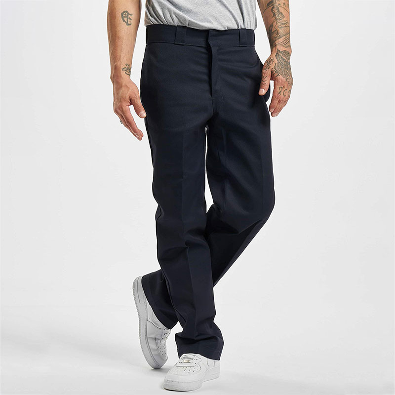 Men's work pants polyester cotton pants navy blue work trousers