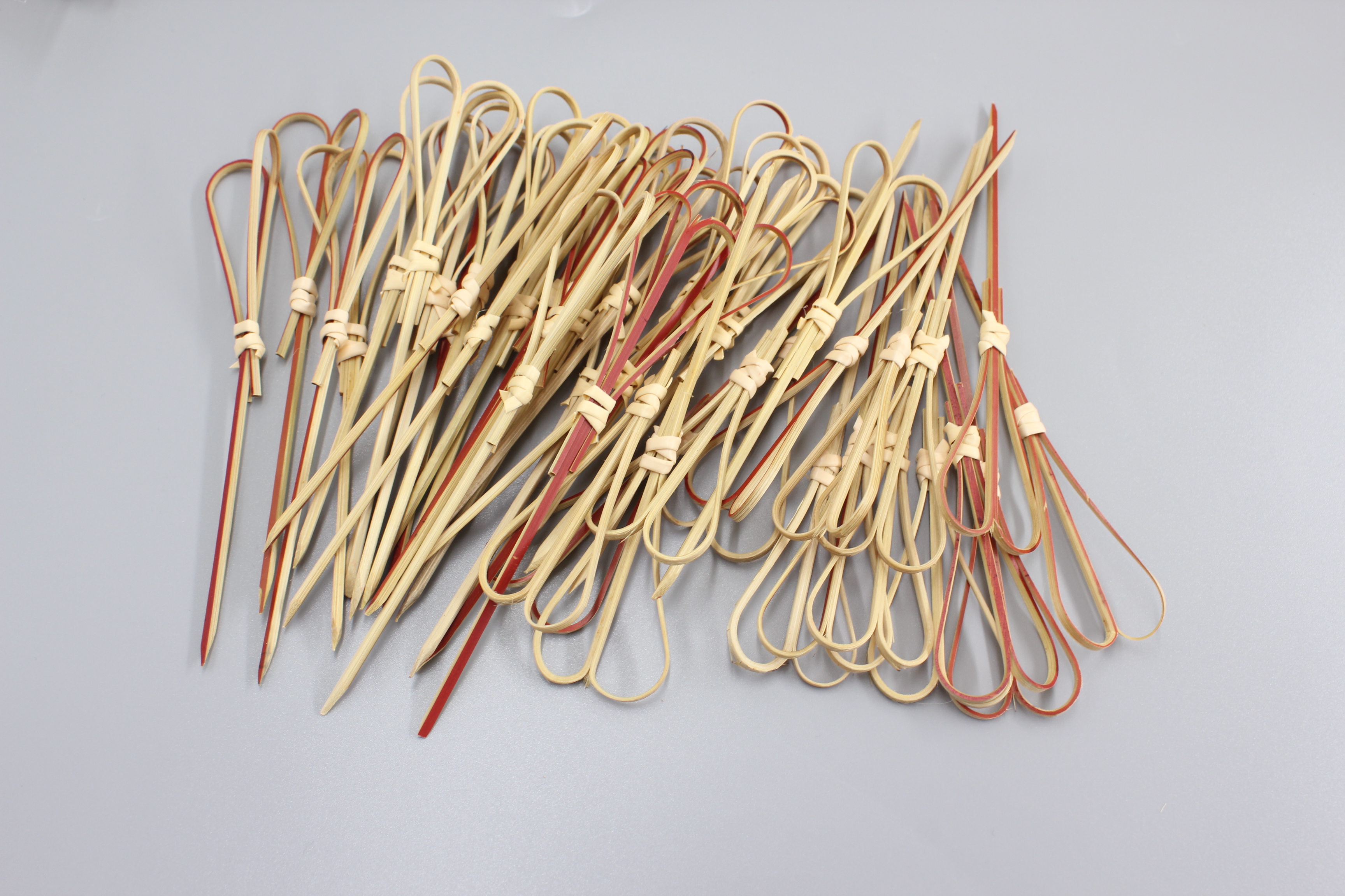 green bamboo knotted skewer