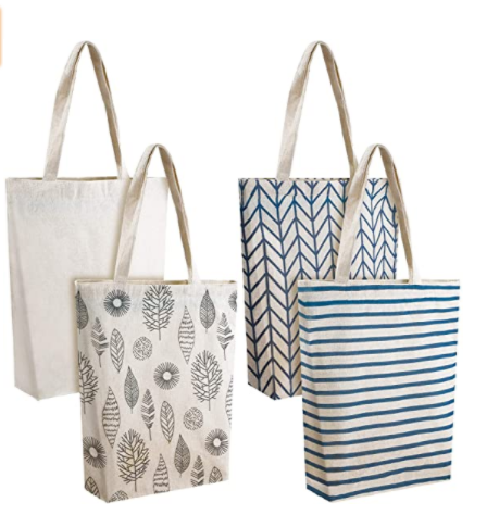 Canvas Tote Bags Stripe Reusable Canvas Bags