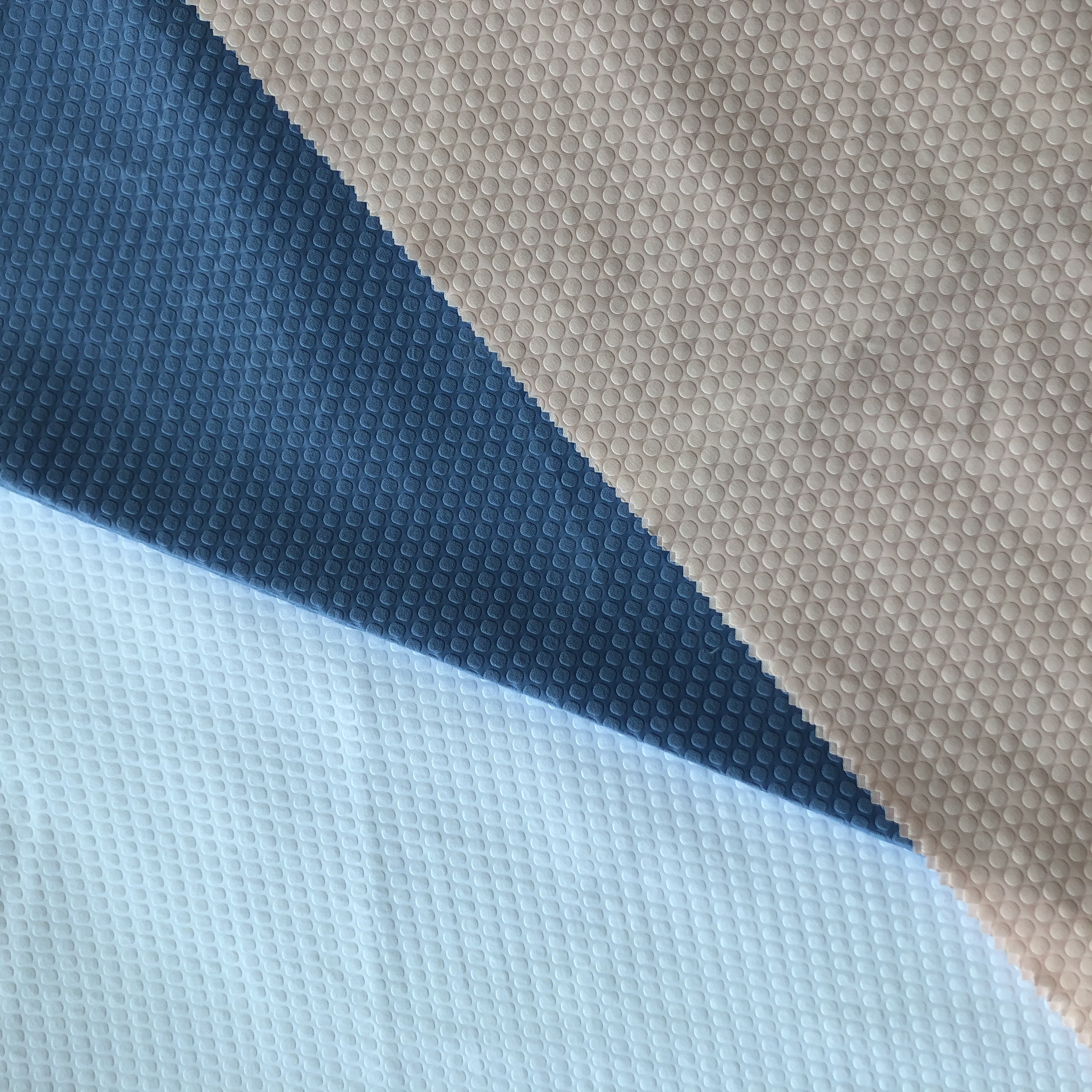 3D solid geometric embossing peach skin fabric