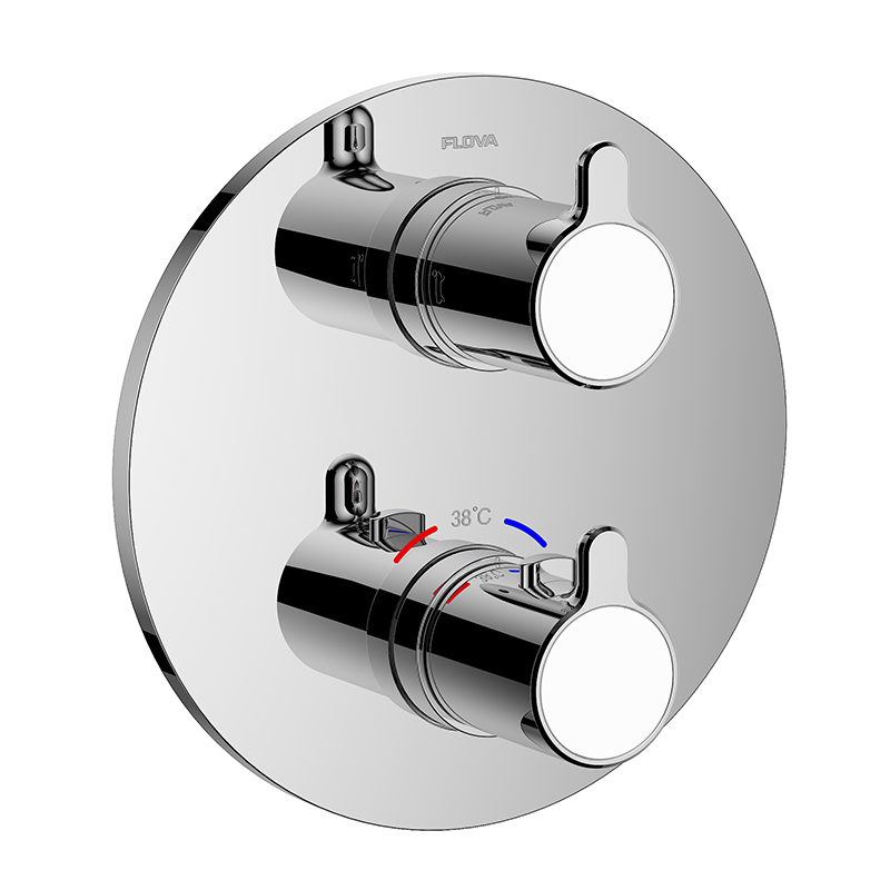 FLOVA Thermostatic concealed mixer with 3-way diverter