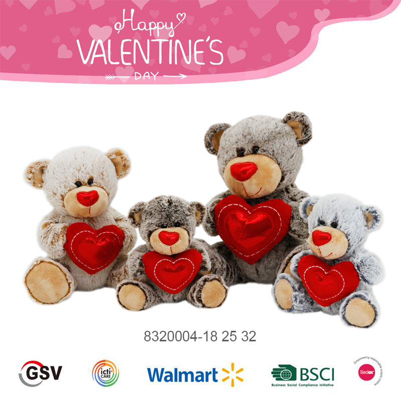 Valentine Animals Bear Gtst Plush Toy（8320004-18/25/32）