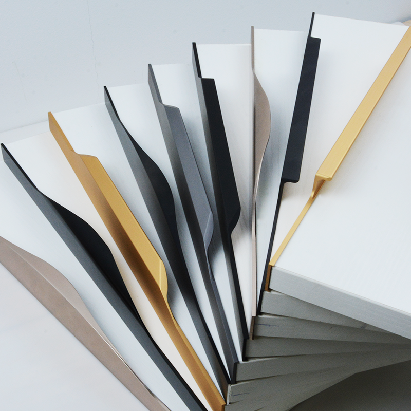 Thumb type edge-sealing handle black/gold Applicable scope Wardrobes, cabinets, bookcases, drawers