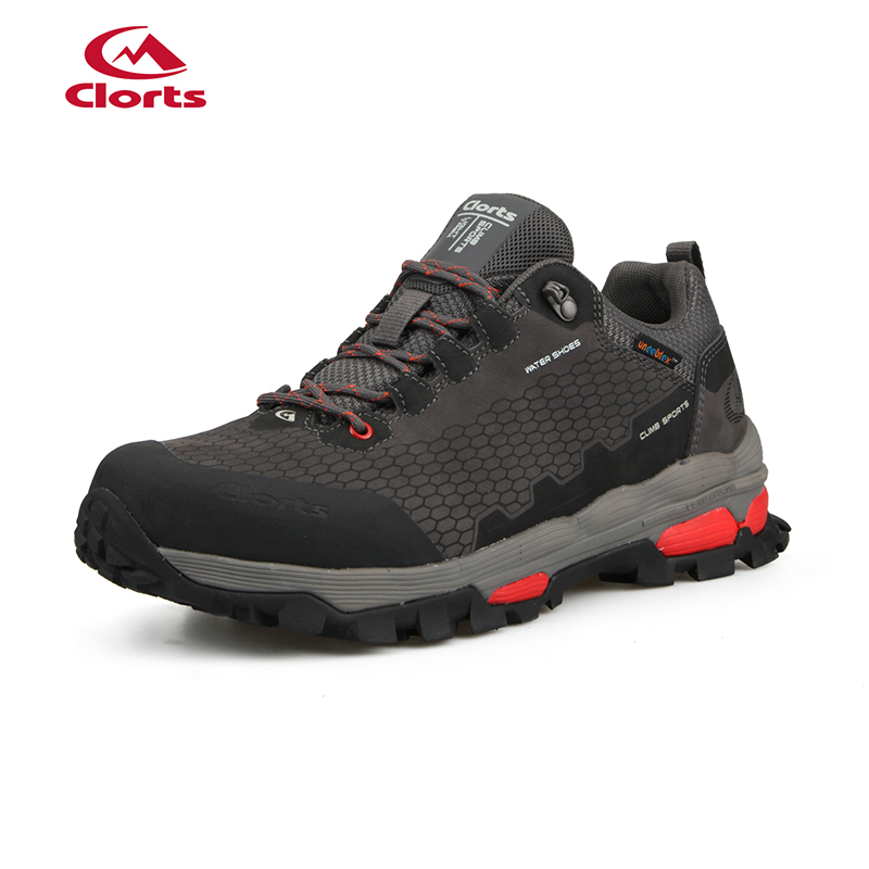 CLORTS Leather Lightweight Waterproof Rubber Outsole Trekking Shoes