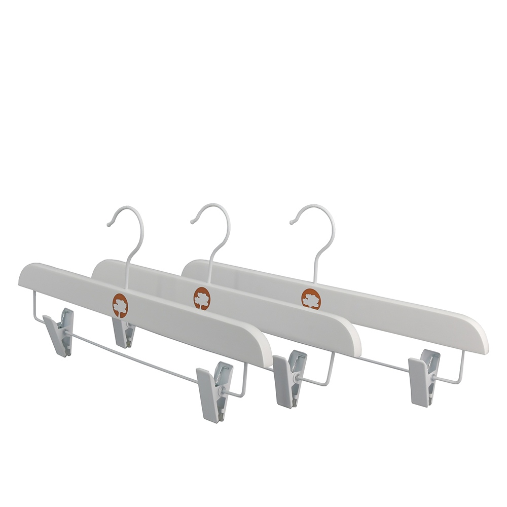 High Quality Customize White Wooden Pants Skirts Jeans Hanger for Clothes Shop