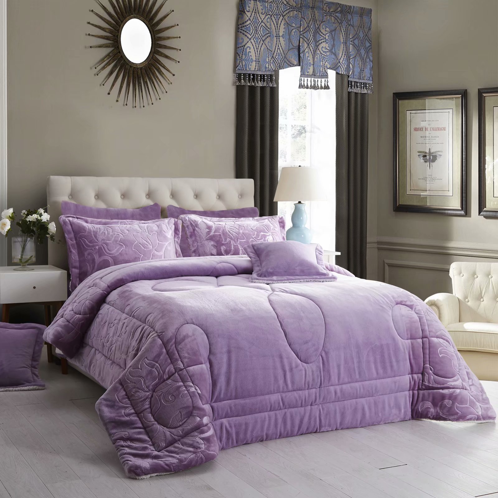 100% polyester flannel comforter set