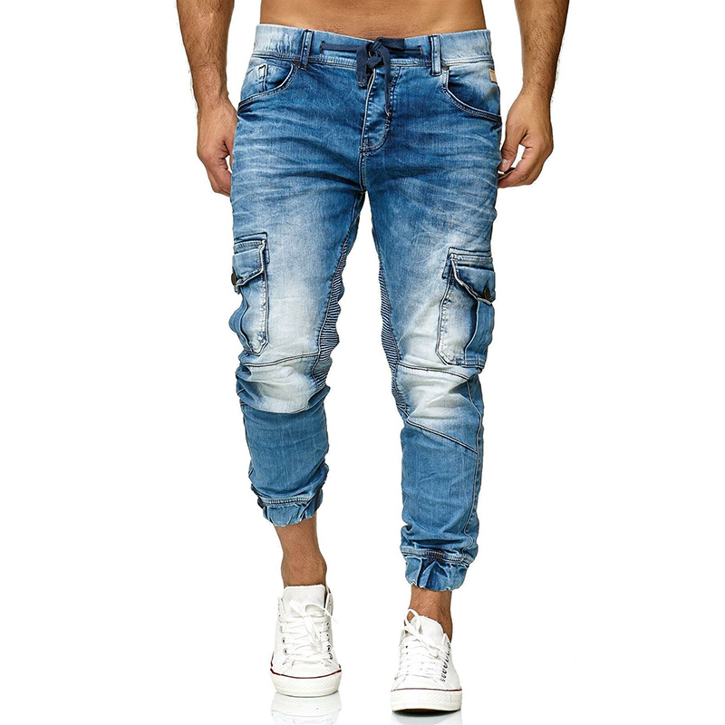 Denim Jeans Men Straight Skinny Pencil Style Casual Pants Fade Proof Breathable Trousers JL2008-4Z