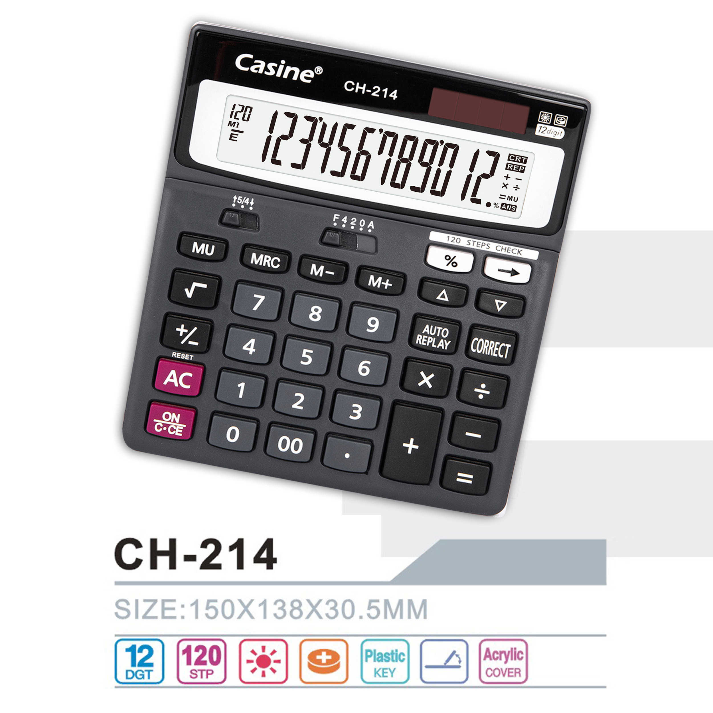 CH-214 - 12-digit Check& correct calculator desktop calculator-Casine