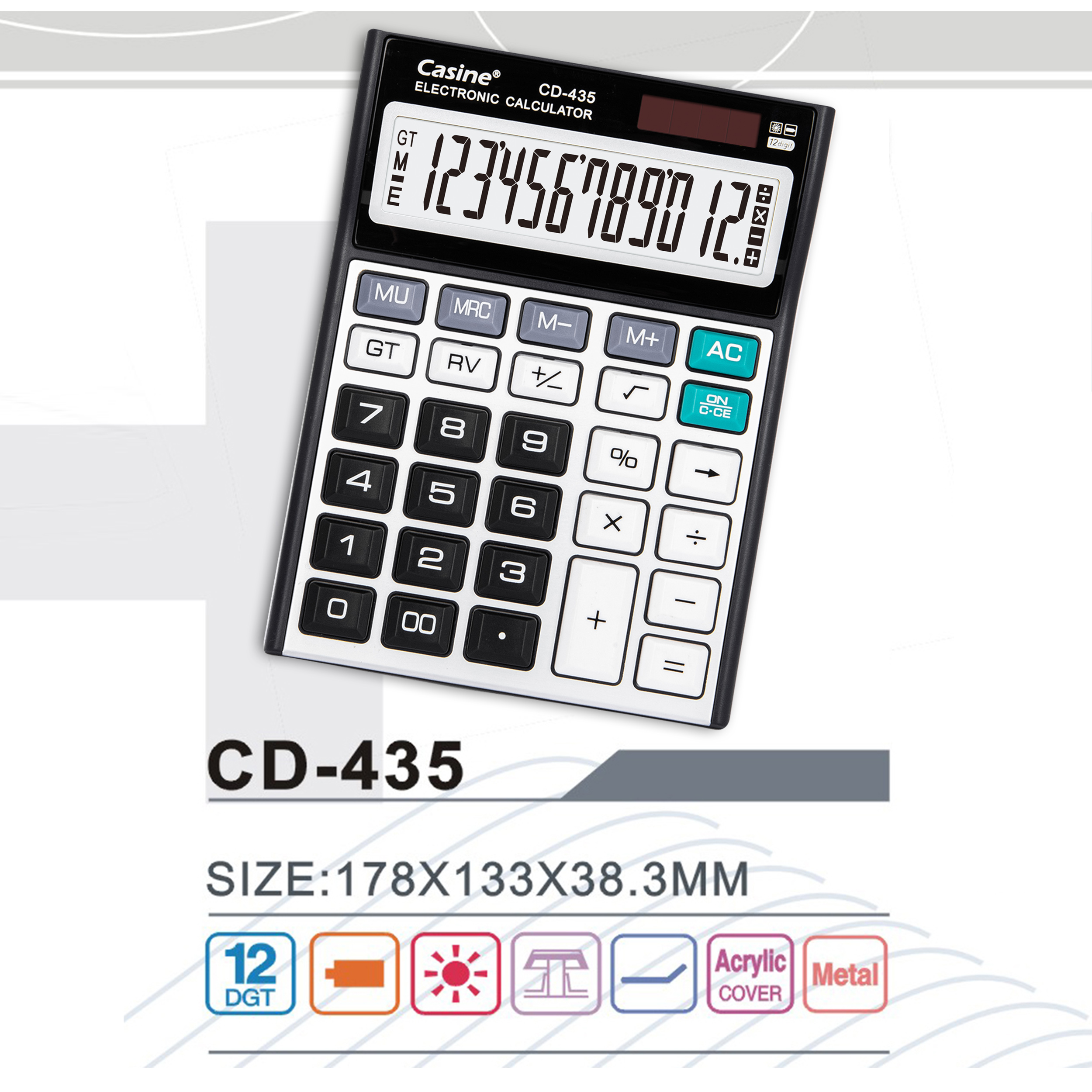 CD-435 - 12-digit desktop calculator - Casine