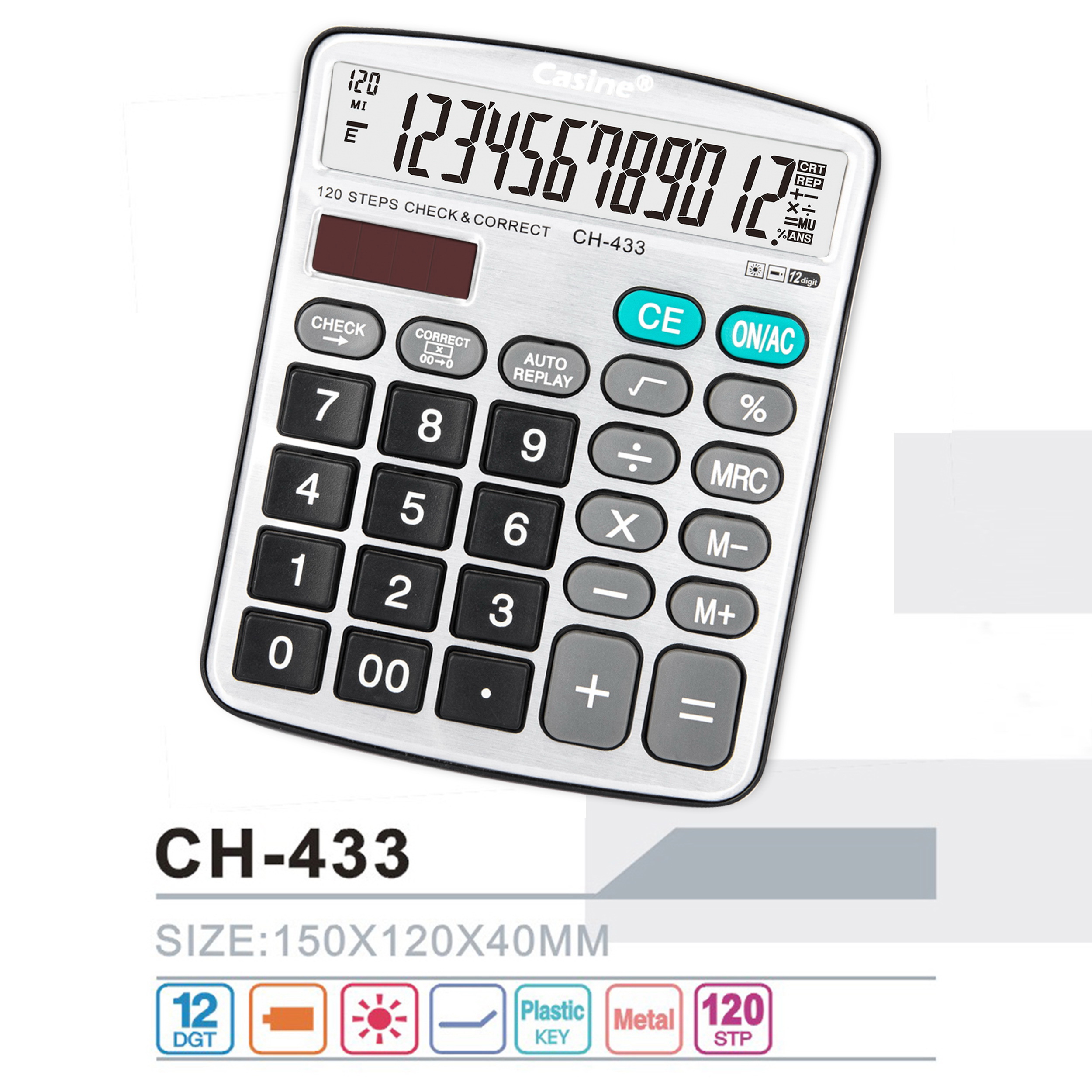 CH-433 - 12-digit Check& correct calculator desktop calculator-Casine
