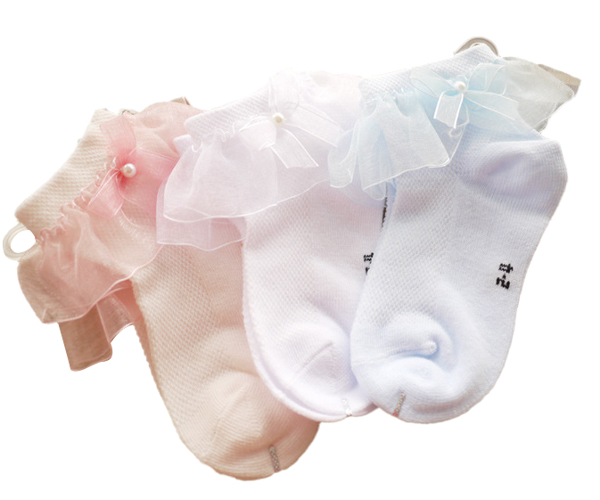 Lace frill girlsantislip cotton chiildren kids sock