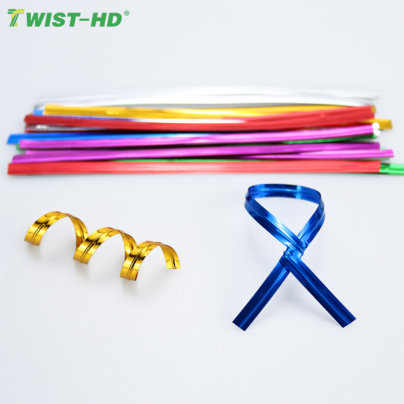 Pre-cut 4mm*100mm metallic PET twist ties