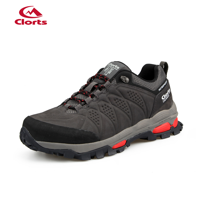 CLORTS Leather Lightweight Waterproof Rubber Outsole Trekking Shoes