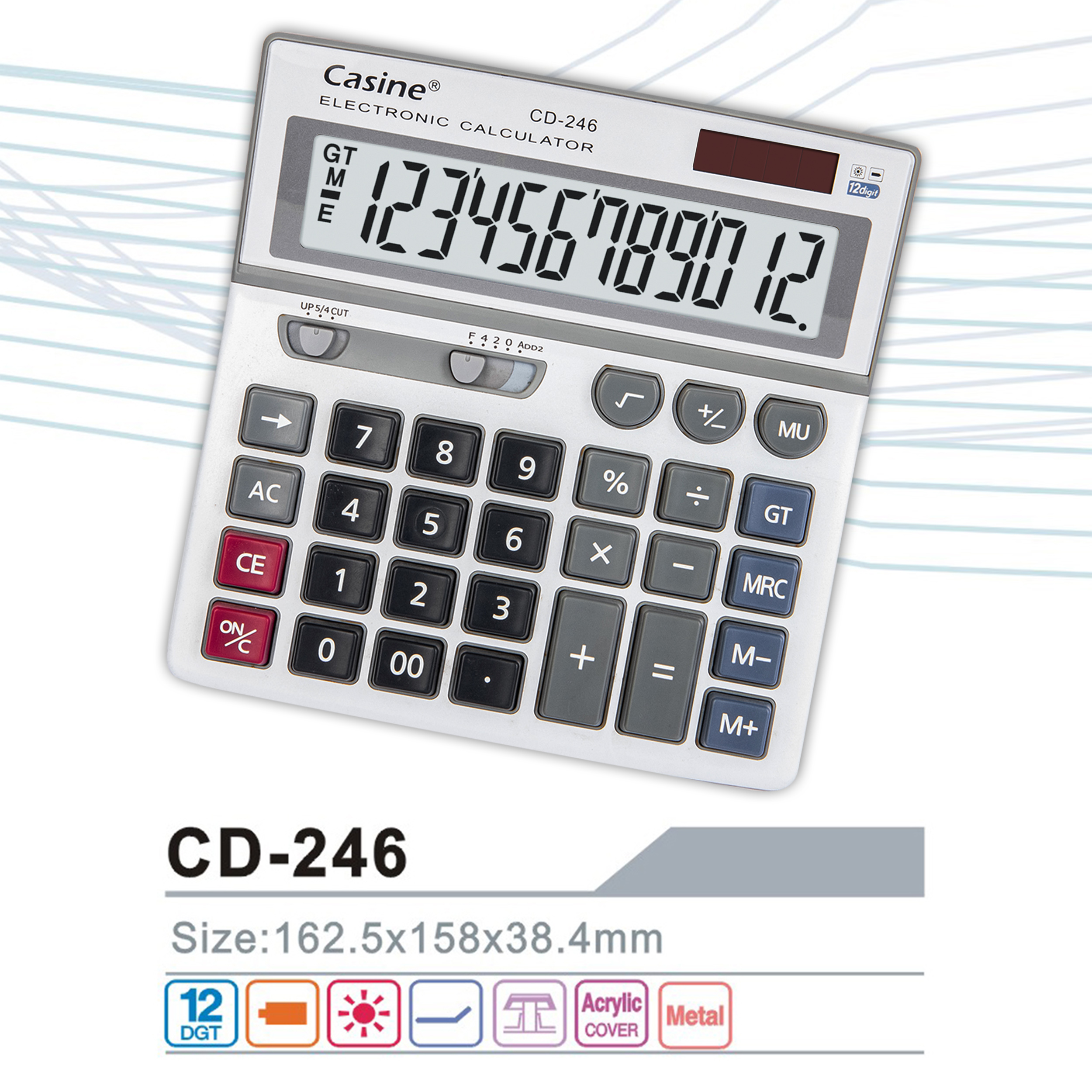 CD-246 - 12-digit desktop calculator - Casine