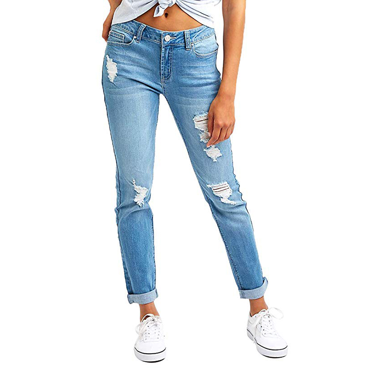 Simple fashion Blue denim pencil pants skinny women jeans custom plus size JLW2012-Z