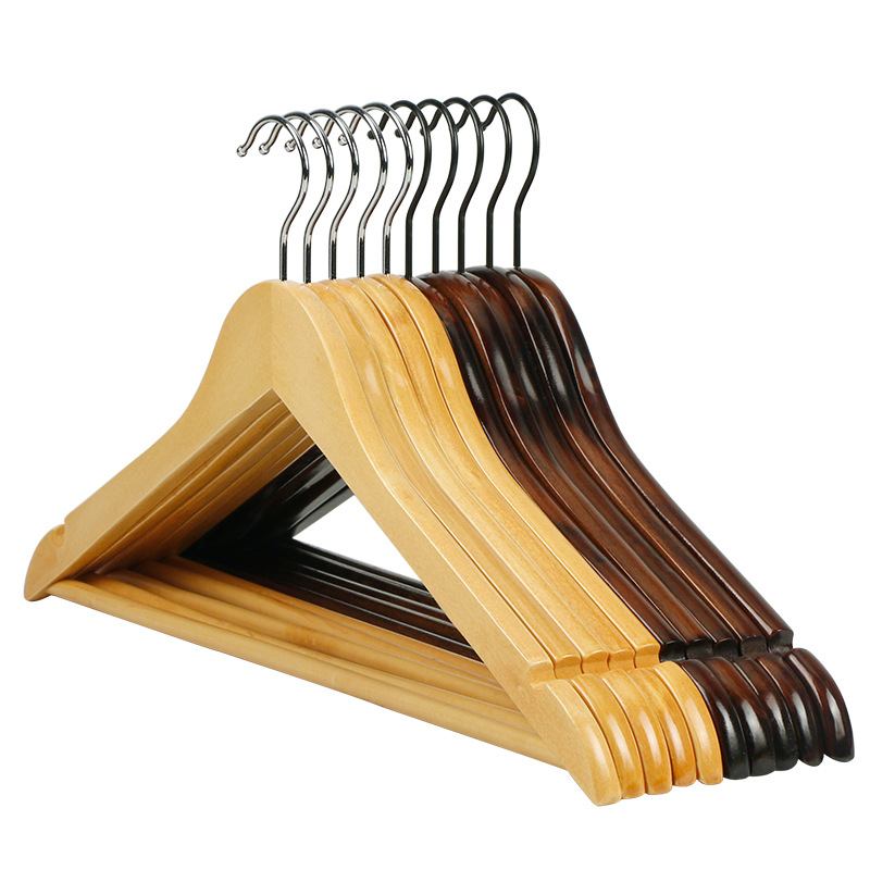 Round head basic high quality standard wooden shirt, coat, suit hanger Coat hanger Chinese hard wood hanger