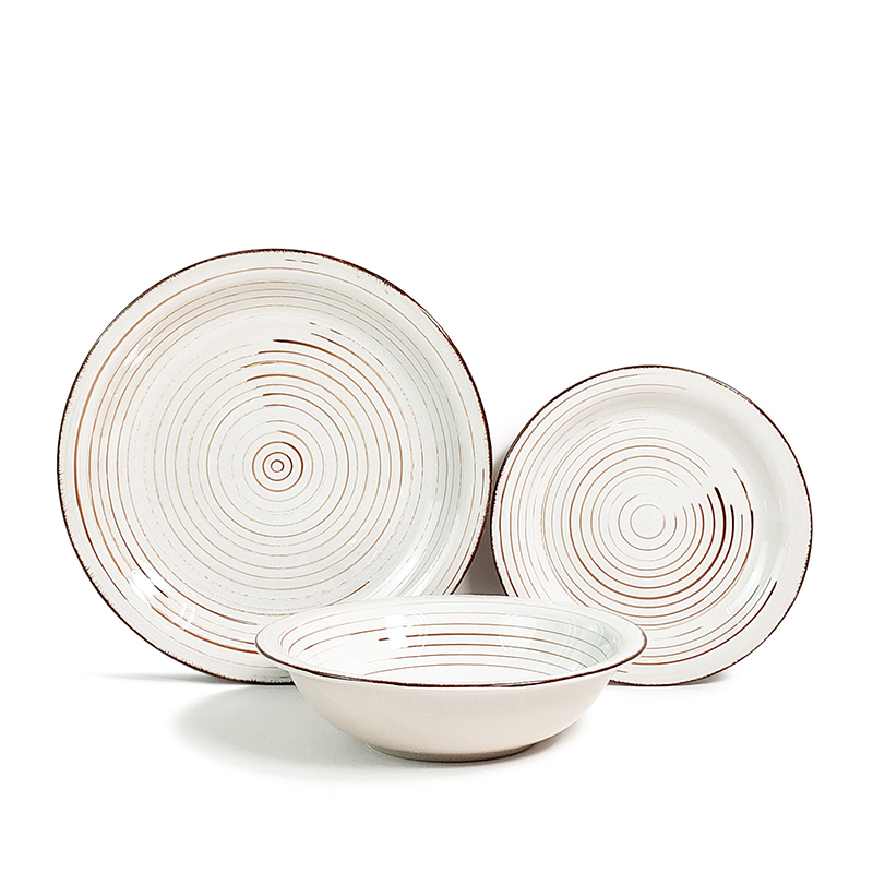 Stoneware hand painted set