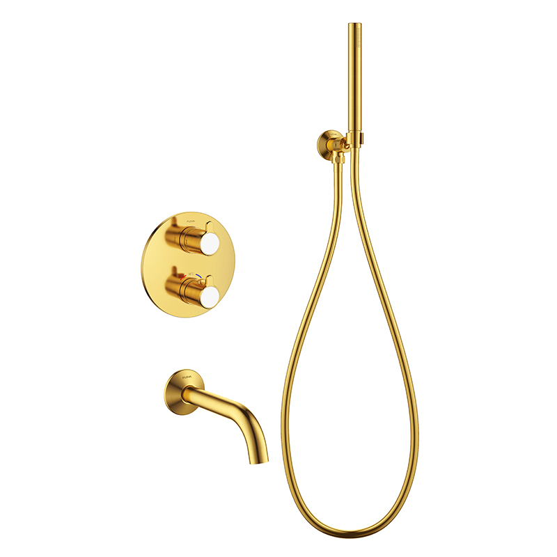 FLOVA Thermostatic concealed bath/shower mixer - Brushed Gold