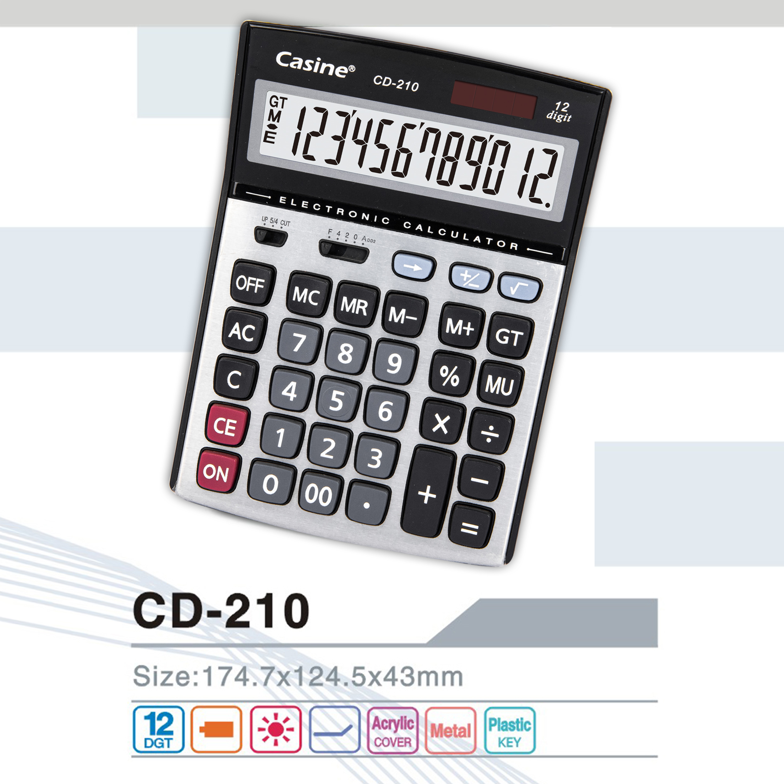 CD-210 - 12-digit mini desktop calculator - Casine