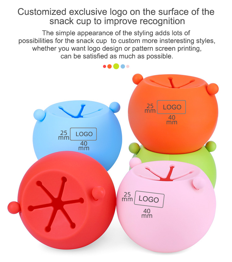 Silicon Kid Storage Catcher Spill Proof Silicone Toddler Eco Friendly Food Cups Ball Baby Snack Cup