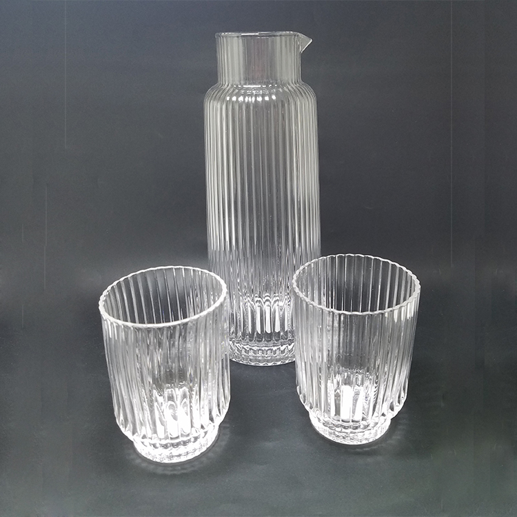 ribbed Glass Carafe Set