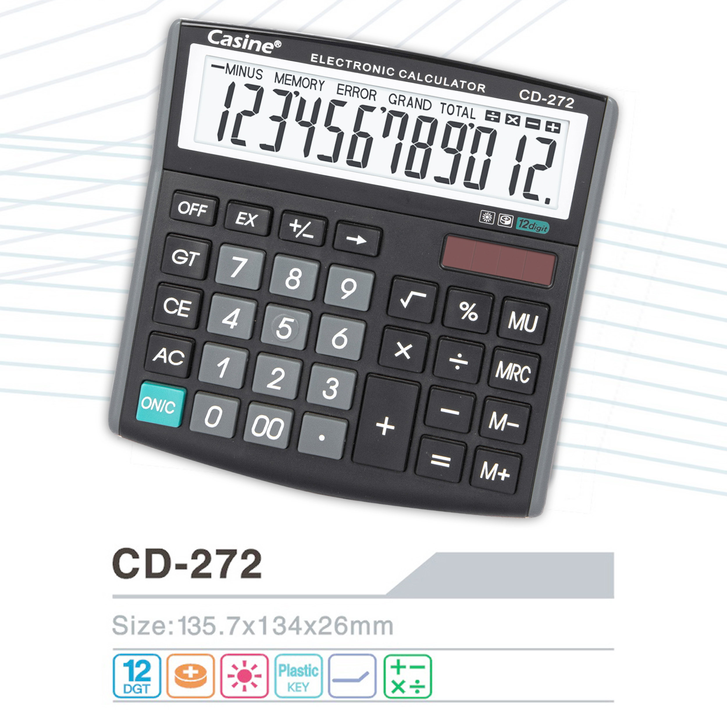 CD-272 - 12-digit desktop calculator - Casine