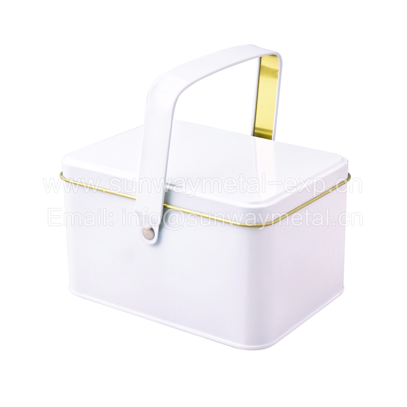 Tin box with handle lunch box food packing