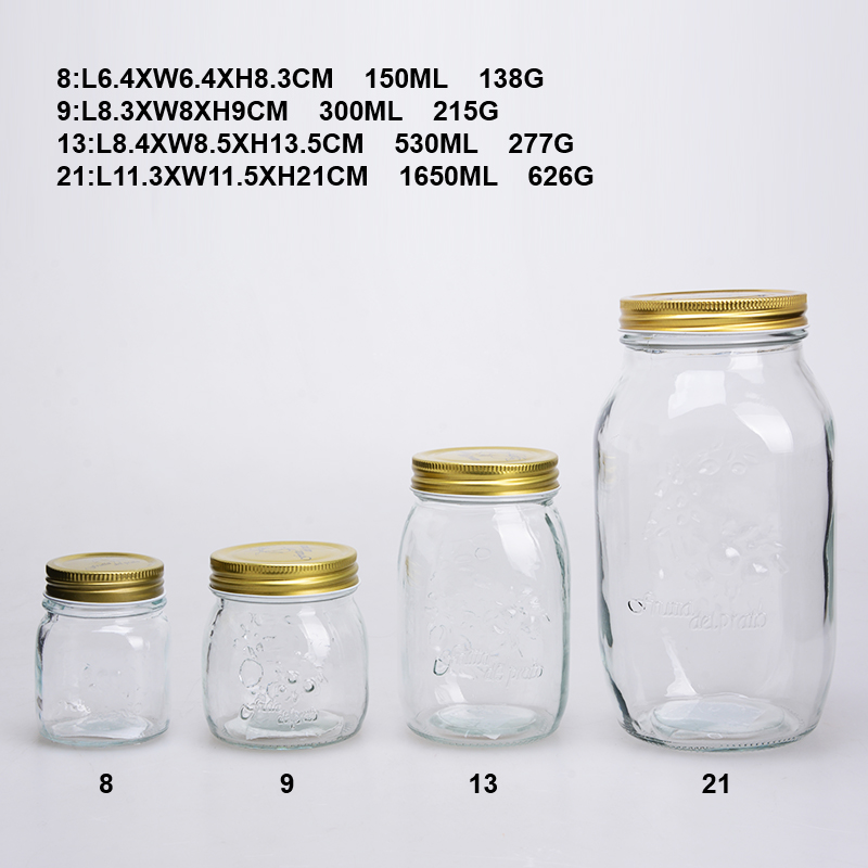 @wholesale food grade glass storage jar with metal lid