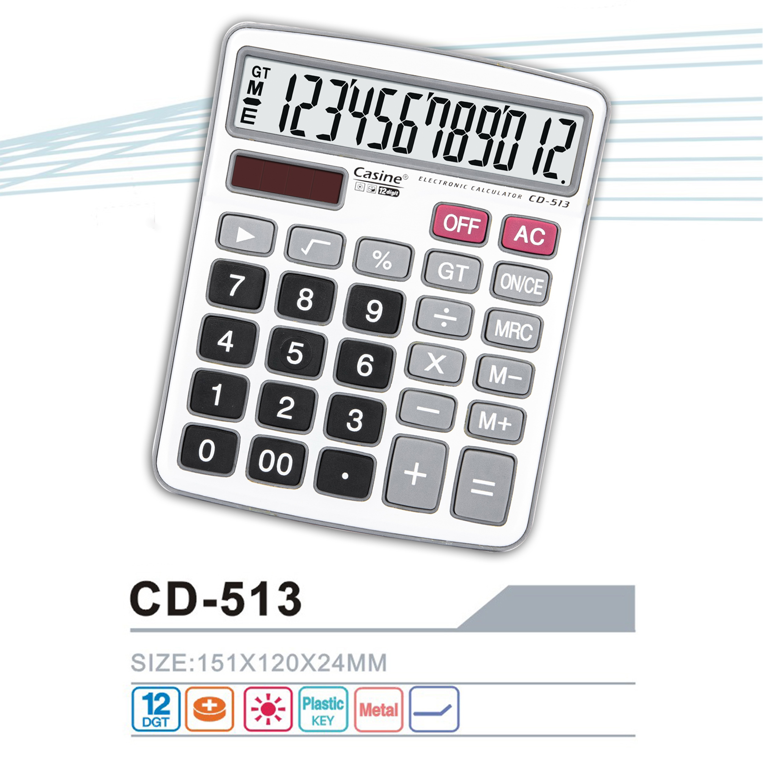 CD-513 - 12-digit desktop calculator - Casine