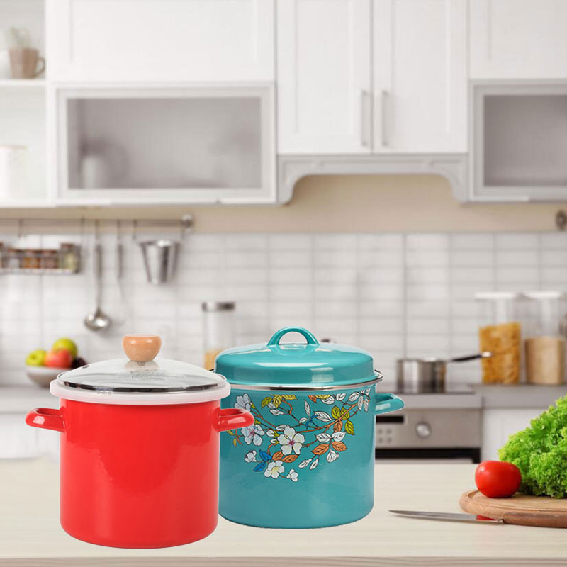 24cm~30cm Giant Enamel casserole pot cookware pot Large cooking pot enamel kitchenware