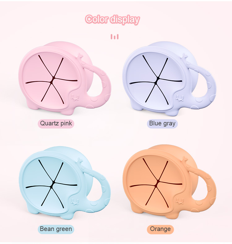Spillproof Silicon Kids Foldable Kean Snack Container Silicone Cup Catcher Elephant Collapsible Baby Cup