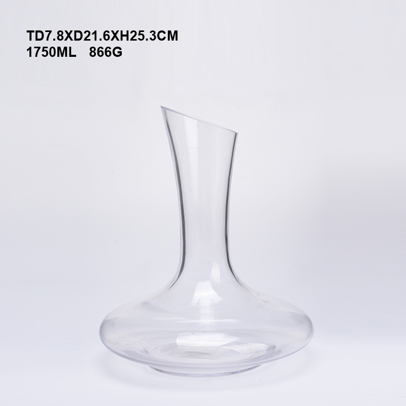 ###wholesale 1700ml oblique mouth round crystal glass wine decanter