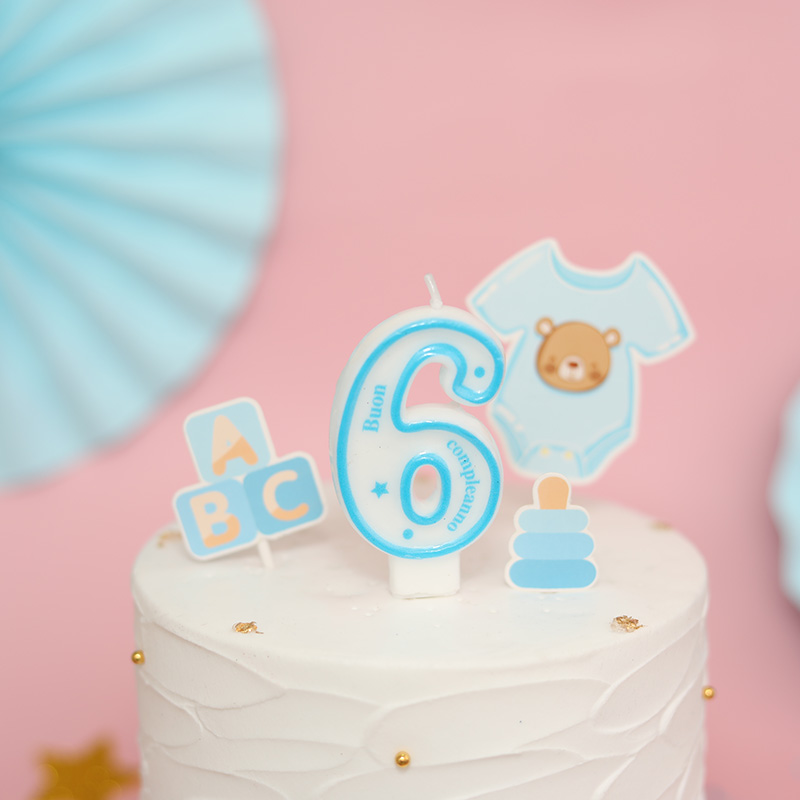 Birthday Cake Number Candles with Colorful Dots