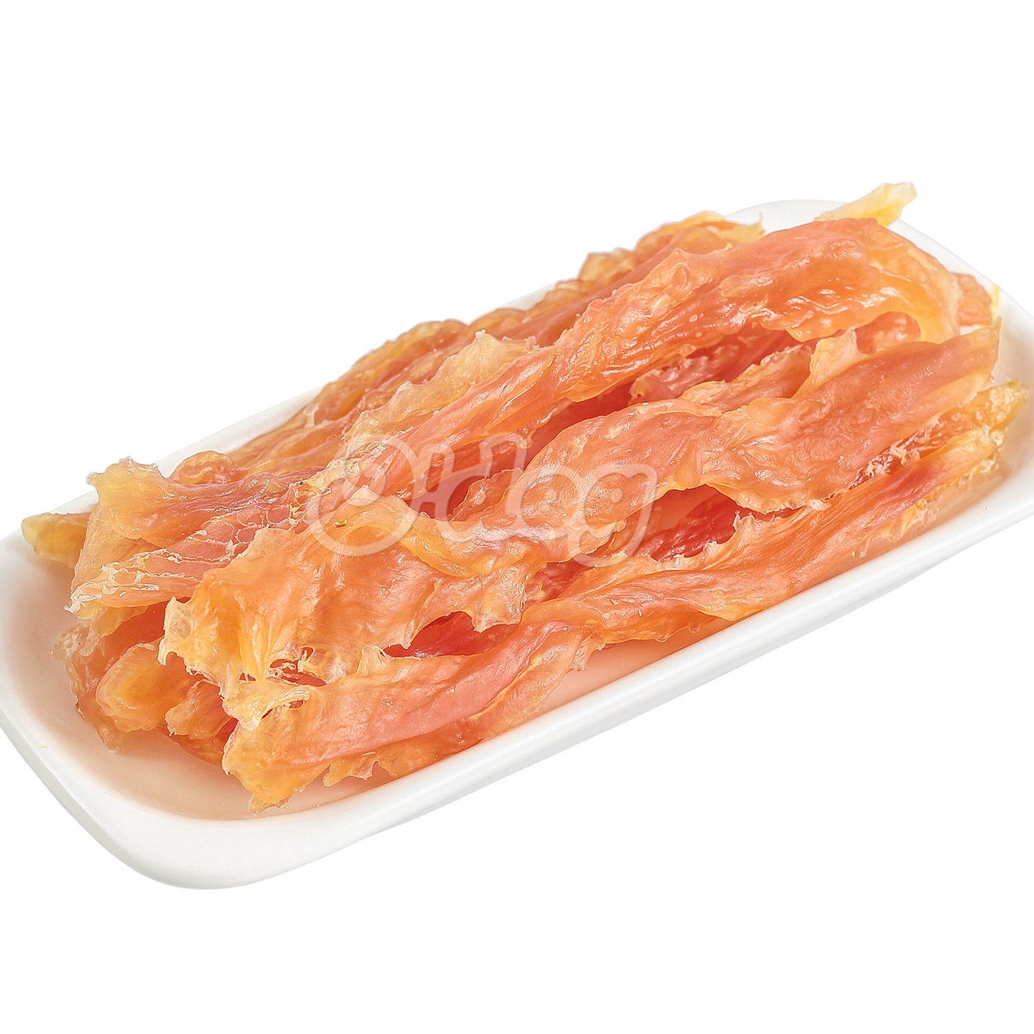 Soft spiral chicken jerky strip