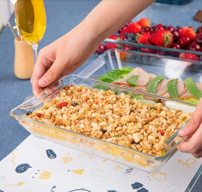 MY8103 microwave high borosilicate glass baking dish glass plate