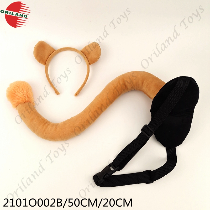 Lion plush tail headband plush cosplay for animals party decoration set