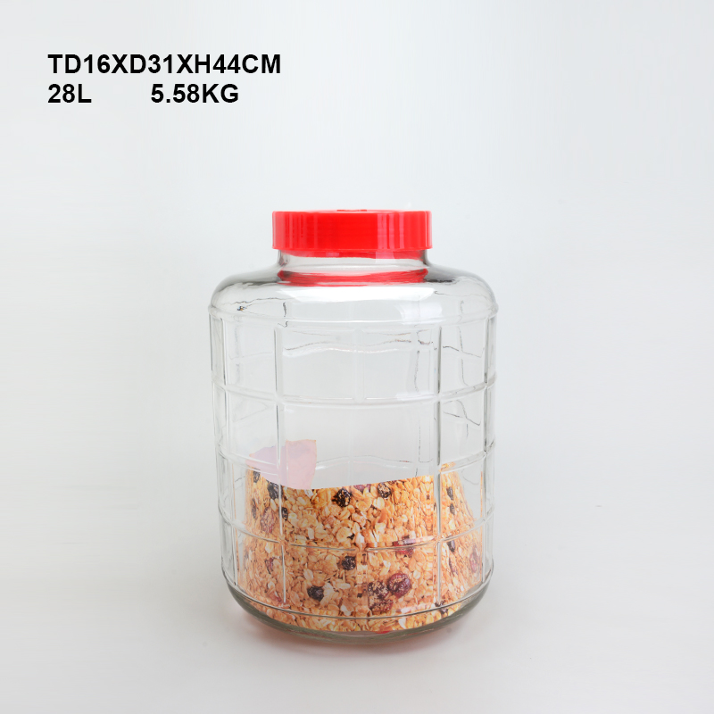 High quality 2 liter 10L 20L bulk glass jar with plastic screw cap wholesale Big 2 liter fermentation tank with plastic lid