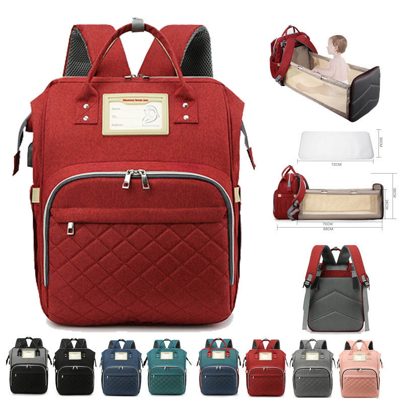 New Design USB Charging Large Capacity Portable Baby Diaper Bag Mummy Bag Nappy Bag Backpack With USB Charging