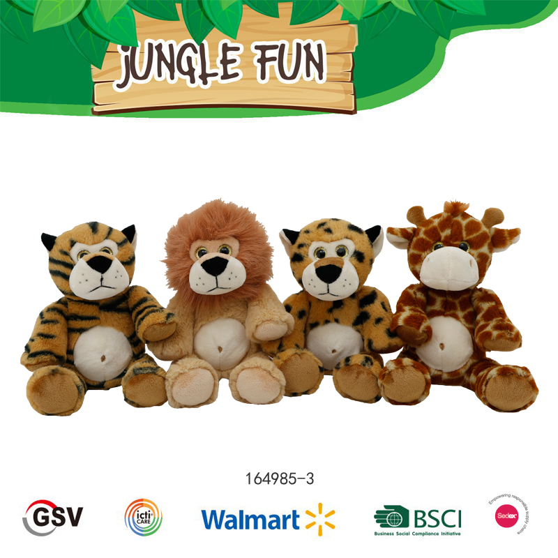 Wild Animals Tiger Lion Giraffe Leopard Gtst Plush Toy（164985-3）